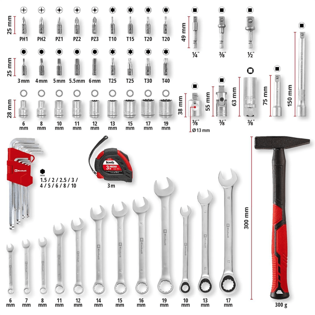LOCATION - Caisse à outils 80 pièces Einhell