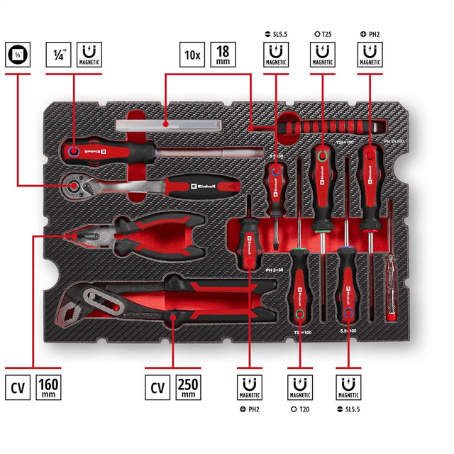 LOCATION - Caisse à outils 80 pièces Einhell